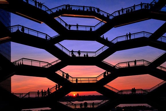 Sunset atop the Vessel looking across