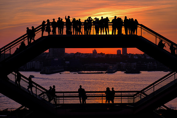 Sunset atop the Vessel looking across