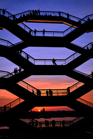 Sunset atop the Vessel looking across