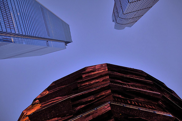 At the base of the Vessel outside looking up