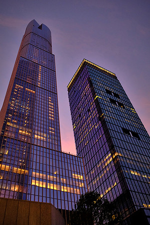Sunset at Hudson Yards Redevelopment Project in Manhattan, New York City