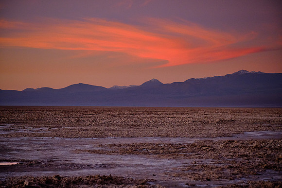 Sunset over the Salar de Atacama salt flats, San Pedro de Atacama, Chile