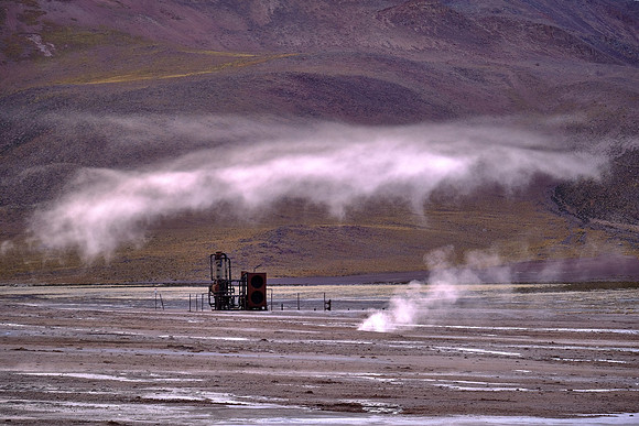 Derelict mining equipment, El Tatio Geyser Field, Andes Mountains, Chile