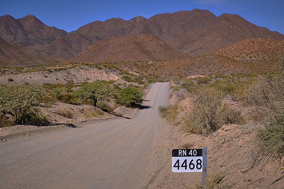 On National Route 40 to Cafayate, Argentina (Route 40 is equilvalent to Route 66 in the U.S. and, at 3,227 miles, one of the longest roads in the world)