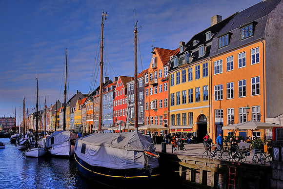 Afternoon on the Nyhavn canal, Copenhagen, Denmark