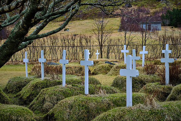 The Hofskirkja Church (built 1884), last grass rooftop church in Iceland.