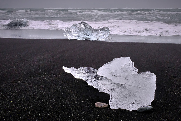 Diamond Beach, Glacial Lagoon, Jokulsarlon, Vatnajokull National Park, southeast Iceland