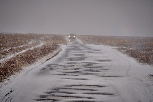 South shore beach tour in snow storm, Vik, Iceland
