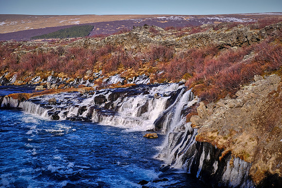 Hraunfossar waterfalls, Reykholt region, Iceland