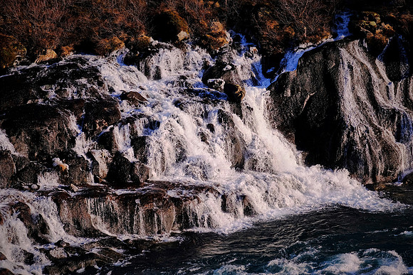 Hraunfossar waterfalls, Reykholt region, Iceland