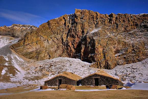 Viking hut reconstruction, Heimaey, Westman Islands, Iceland