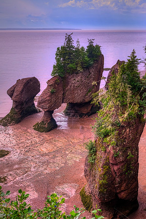 Bay of Fundy (low tide), Flowerpot Rocks at Hopewell Cape, New Brunswick