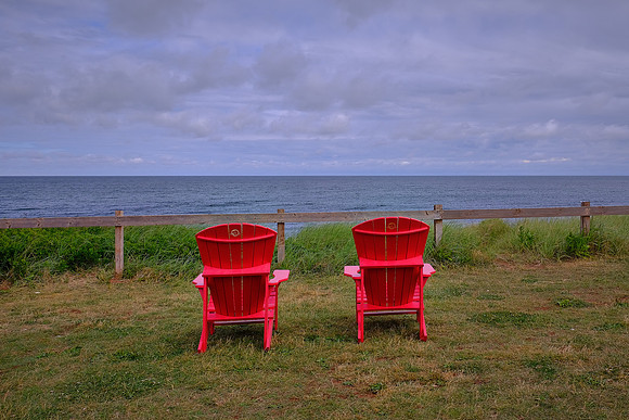 Two Red Chairs With A View, Northumberland Strait, Prince Edward Island
