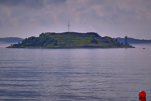 Georges Island and lighthouse, Halifax Harbor, Nova Scotia