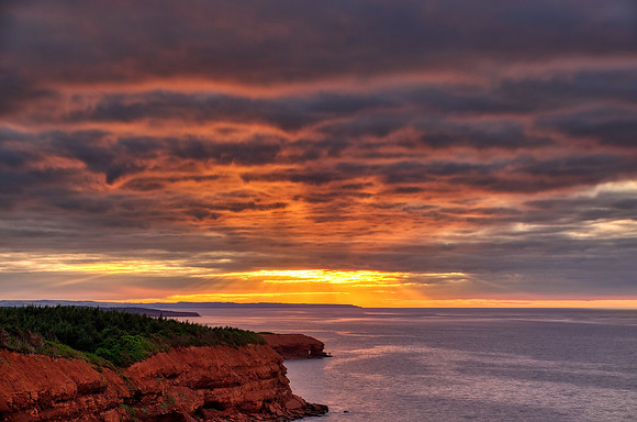 Sunset along the  North Cape Coastal Drive, Prince Edward Island