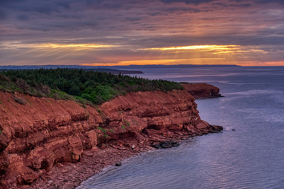 Sunset along the  North Cape Coastal Drive, Prince Edward Island