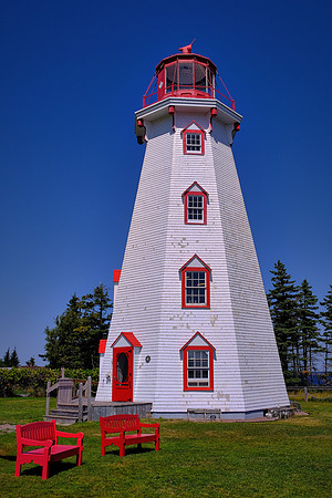 Panmure Head Harbor Lighthouse, Georgetown, Prince Edward Island (built in 1853, Panmure was the first octagonal and the first wooden lighthouse built on the island)