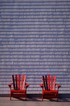 Two Red Chairs at the East Point Lighthouse, Elmira, Prince Edward Island