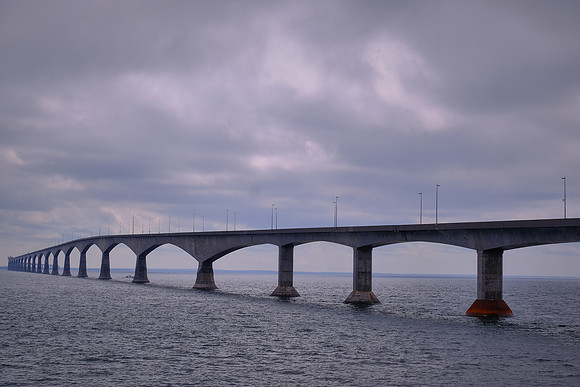 Confederation Bridge, Prince Edward Island (8 miles long and longest in the world crossing ice-covered water)
