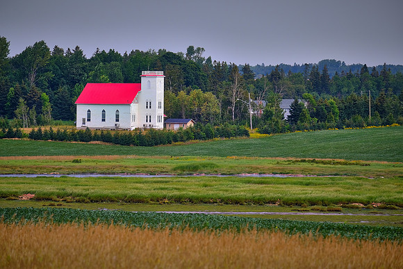 Church on the road to Warren Cove Lighthouse, Rocky Point, Prince Edward Island