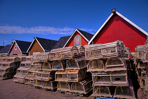 Lobster traps at North Rustico fishing village, Prince Edward Island