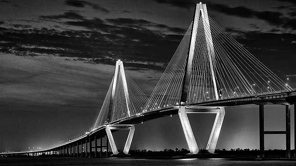 Sunset over Arthur Ravenel Bridge, Charleston, SC
