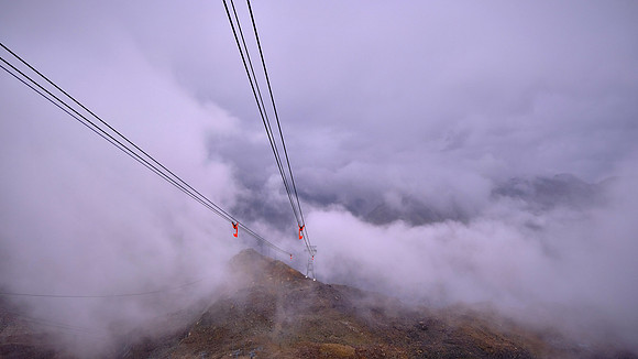 On the gondola down from the Diavolezza glacier, Switzerland
