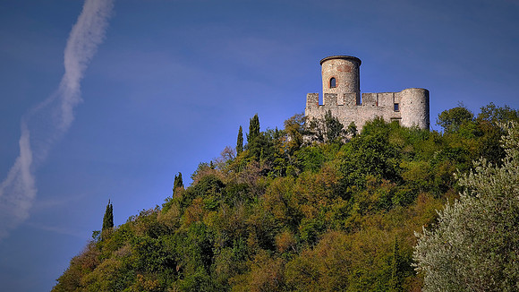 13th Century Oldofredi Martinengo castle on Lake Iseo, Lombardy