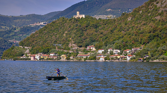 13th Century Oldofredi Martinengo castle on Lake Iseo, Lombardy