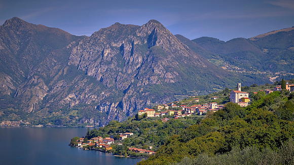 Small mountain village on Lake Iseo, Lombardy
