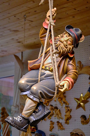 Wood carver shop in Dolomites