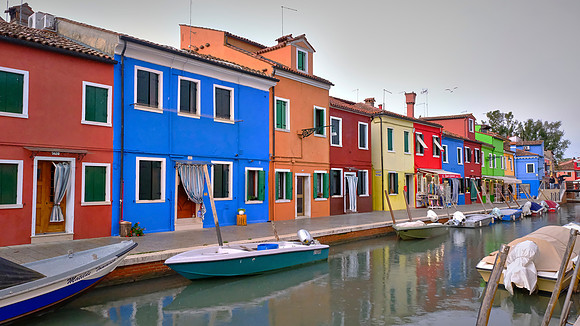 Burano Island in Venetian lagoon