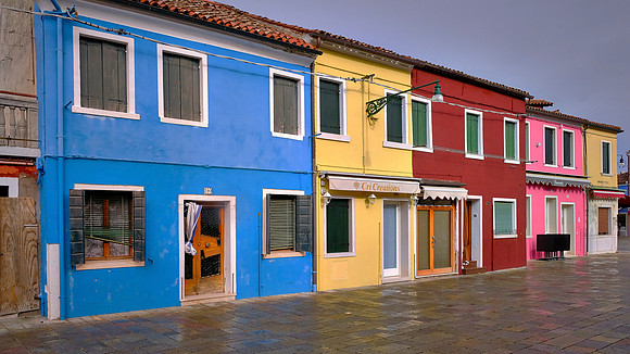 Burano Island in Venetian lagoon