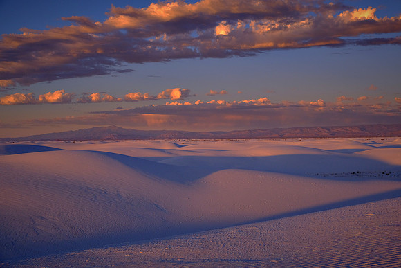 Sunset over White Sands National Monument, New Mexico