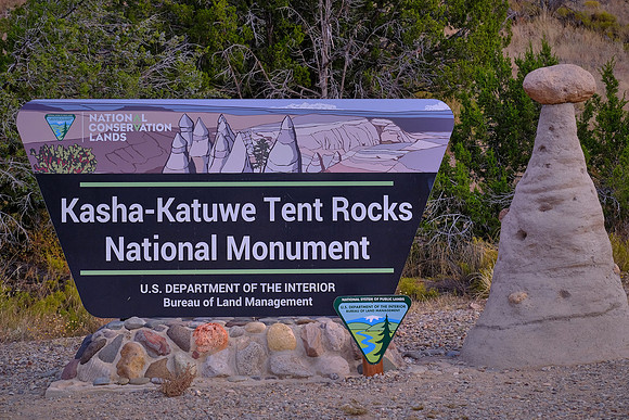 The cone-shaped Tent Rock formations are the products of many volcanic eruptions.