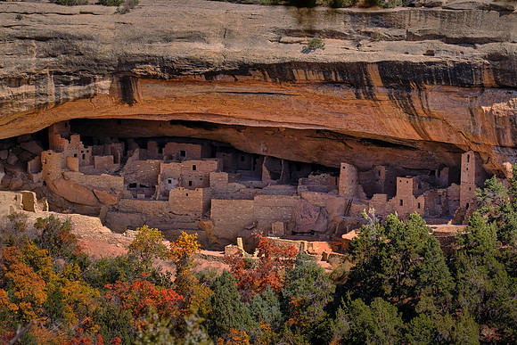 Cliff Palace, Mesa Verde National Park, contains about 150 rooms.