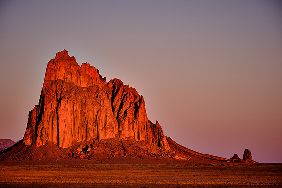 Sunrise at Shiprock: named for the peak's resemblance to the enormous 19th century clipper ships.