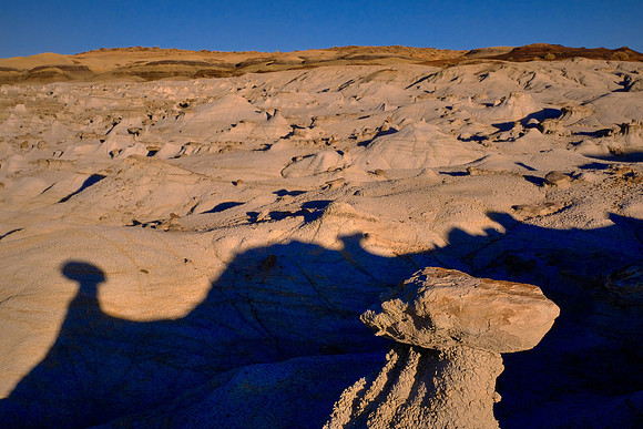 Sunset over Bisti Badland hoodoos, New Mexico