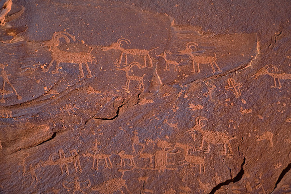 Sand Island Petroglyphs pecked or carved into the rock are between 300 and 3,000 years old.