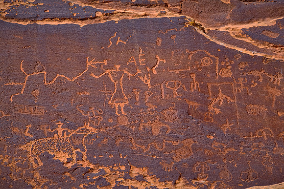 Sand Island Petroglyphs pecked or carved into the rock are between 300 and 3,000 years old.