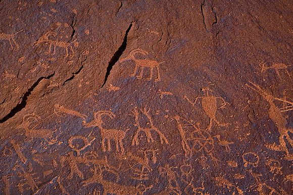 Sand Island Petroglyphs pecked or carved into the rock are between 300 and 3,000 years old.