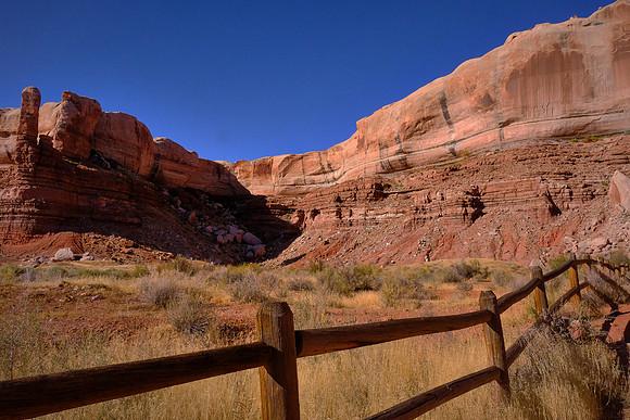 Sandstone bluff near Navajo Twins, Bluff, Utah