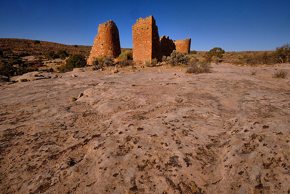 Around 1100 A.D. the Hovenweep village communities moved from mesa tops to the heads of canyons.