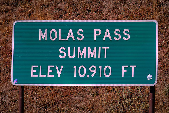 Molas pass is on Highway 550 between Durango and Silverton, Colorado.