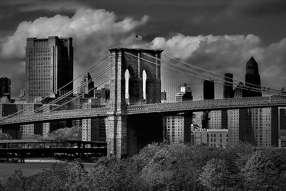 The Brooklyn Bridge from Brooklyn Heights, New York City