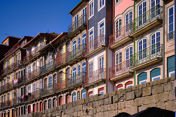 Upper class Porto overlooks the Douro River.