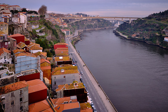 Historic Porto is a National Monument of Portugal and extends to the Atlantic Ocean over the horizon.