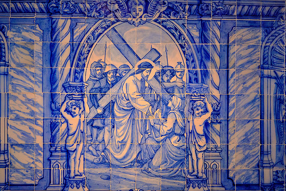 Not only is it decorated with Azulejo tile, it is also decorated with ...