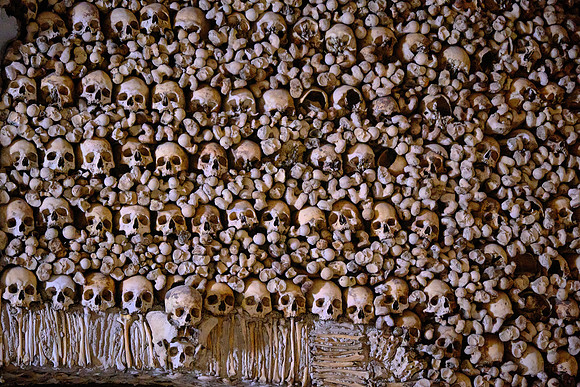 An estimated 5,000 corpses were exhumed to decorate the walls of the chapel by Franciscan friars.