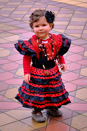 Young Spanish Flamenco dancers frequently get their start in the Plaza de España.